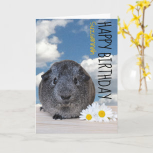 Carte Personnalisé Nom Joyeux Anniversaire Guinée Cochon