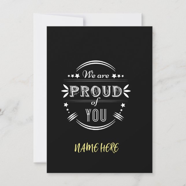 Carte Personnalisé Nous sommes fiers de vous  (Devant)