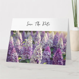 Carte Personnalisé Purple Lilac Enregistrer La Date
