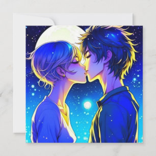 Carte Personnalisé romantique Anime Couple Valentine's D