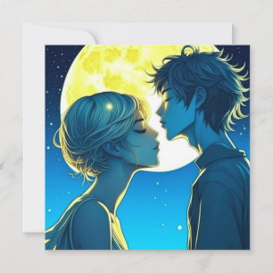 Carte Personnalisé romantique Anime Couple Valentine's D