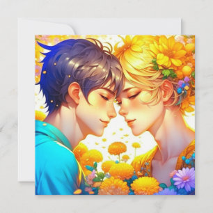 Carte Personnalisé romantique Anime Couple Valentine's D