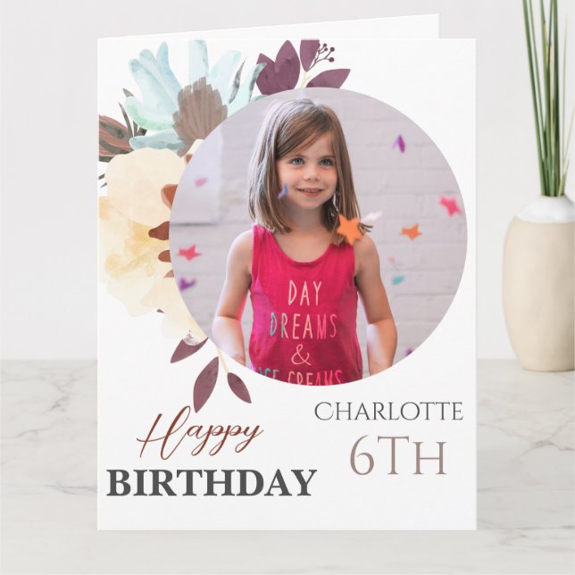 Carte Personnalisé Simple Anniversaire Photo stylé amusa (Devant)