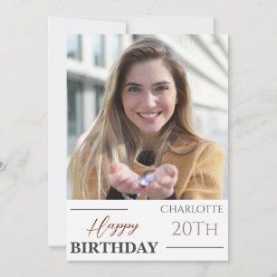 Carte Personnalisé Simple Anniversaire Photo stylé amusa
