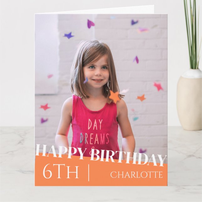 Carte Personnalisé Simple Anniversaire Stylé Fun Photo C (Devant)