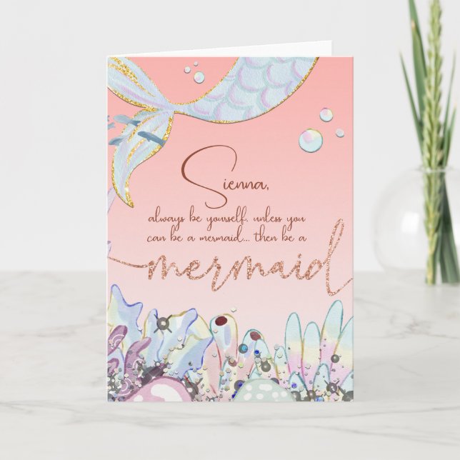Carte Personnalisé "Soyez une sirène" (Devant)