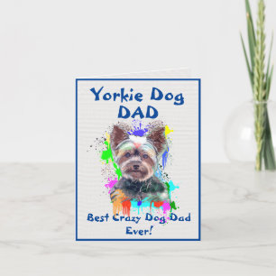 Carte Personnalisé Yorkie Papa Chien Meilleur Chien fou
