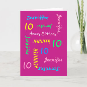 Carte personnalisée 10e anniversaire N'importe que