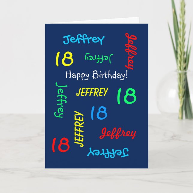 Carte personnalisée 18e anniversaire N'importe que (Devant)