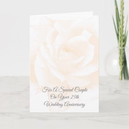Carte personnalisée 25 ans de mariage Rose florale