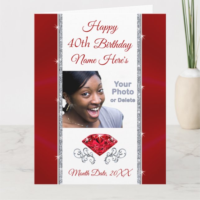 Carte personnalisée 40e anniversaire pour son GRAN (Devant)