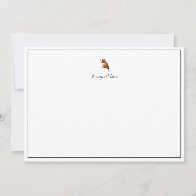 Carte personnalisée Allen's Hummingbird Note Card (Devant)