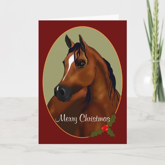 Carte personnalisée Arabe Horse Christmas (Devant)