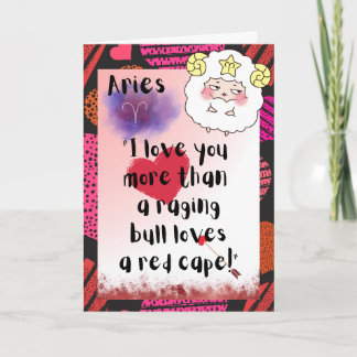 Carte personnalisée Aries Zodiac Valentines