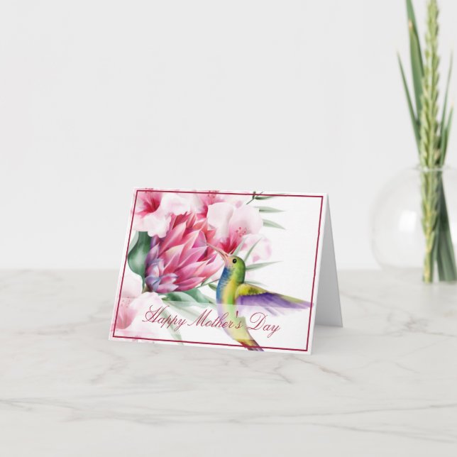 Carte personnalisée aux oiseaux tropicaux (Devant)