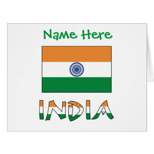 Carte personnalisée avec le drapeau de l'Inde 