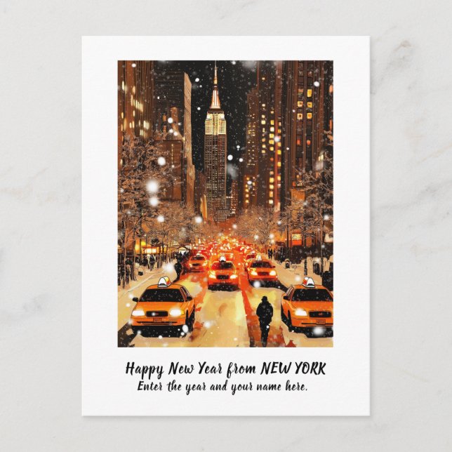 Carte personnalisée Bonne Année 2025 New York (Devant)