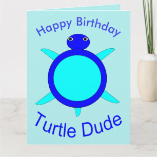 Carte personnalisée Bright Blue Turtle Dud