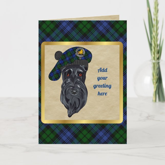Carte personnalisée Campbell Badge & Tartan (Devant)