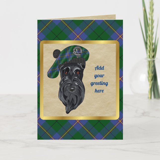 Carte personnalisée Carmichael Badge & Tartan (Devant)