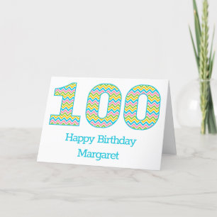 Carte personnalisée Chevron brillant 100e annivers