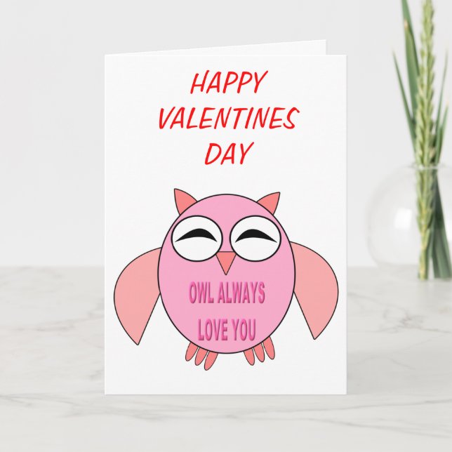 Carte personnalisée Chouette de message d'amour (Devant)