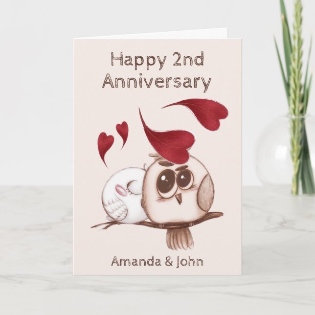 Carte personnalisée Couple Anniversaire de Chouett (Devant)