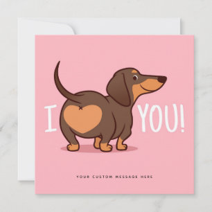 Carte personnalisée d'amour pour chien Dachshund