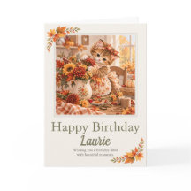 Carte personnalisée d'anniversaire d'automne avec