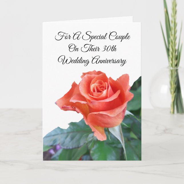 Carte personnalisée de 30e anniversaire de mariage (Devant)