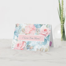 Carte personnalisée de fête des mères Pastel Rose 
