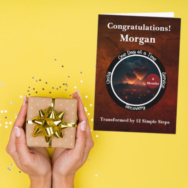 Carte personnalisée de Jalon de Sobriété - Cœurs (Créateur téléchargé)