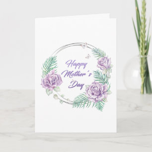 Carte personnalisée de la fête des mères violette 