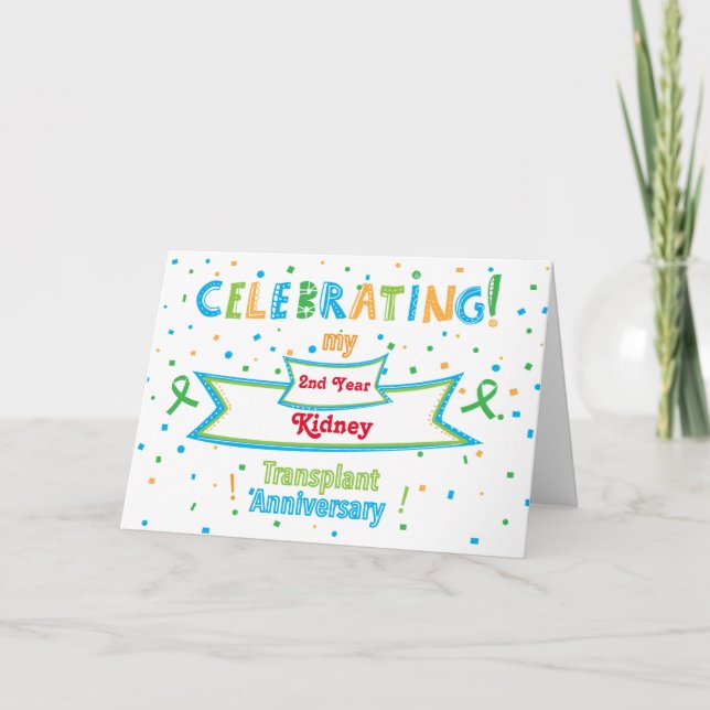 Carte personnalisée de l'anniversaire de transplan (Devant)