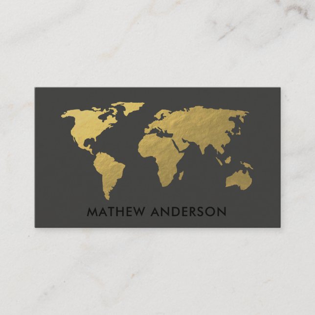 CARTE PERSONNALISÉE DE L'ÉLÉGANT GOLD FAUX NOIR WO (Devant)