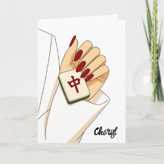 Carte personnalisée de Mahjong Chic pour anniversa