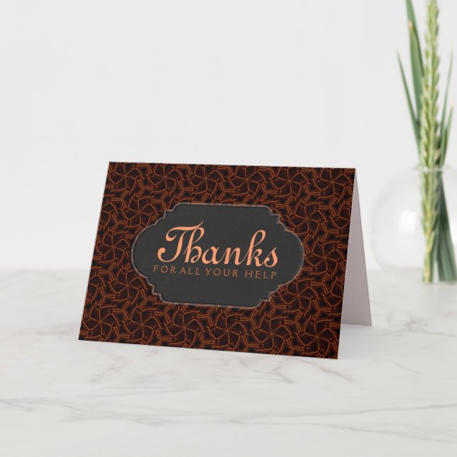 Carte personnalisée de Merci à flux de chocolat (Devant)