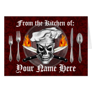 Carte personnalisée de recette de crâne de chef