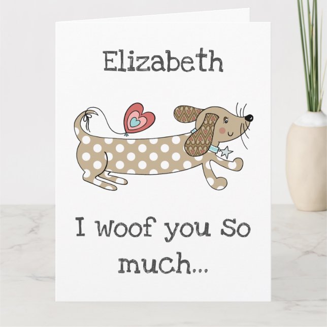 Carte personnalisée de Saint-Valentin pour chien s (Devant)