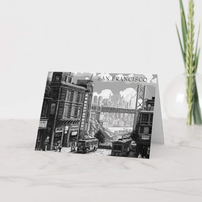 Carte personnalisée de San Francisco noir et blanc (Devant)