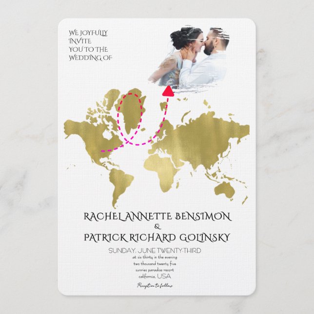 Carte personnalisée de voyage d'amour de mariage (Devant)