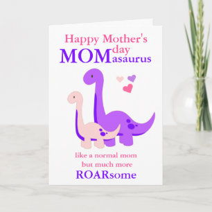 Carte personnalisée Dinosaur Mother's Day