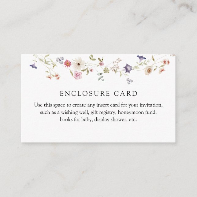 Carte personnalisée d'insertion Prairie de fleurs  (Devant)