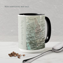 Carte personnalisée du New Hampshire | Mug Coastal