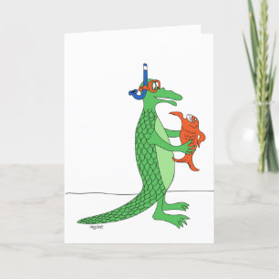 Carte personnalisée Fishy Alligator