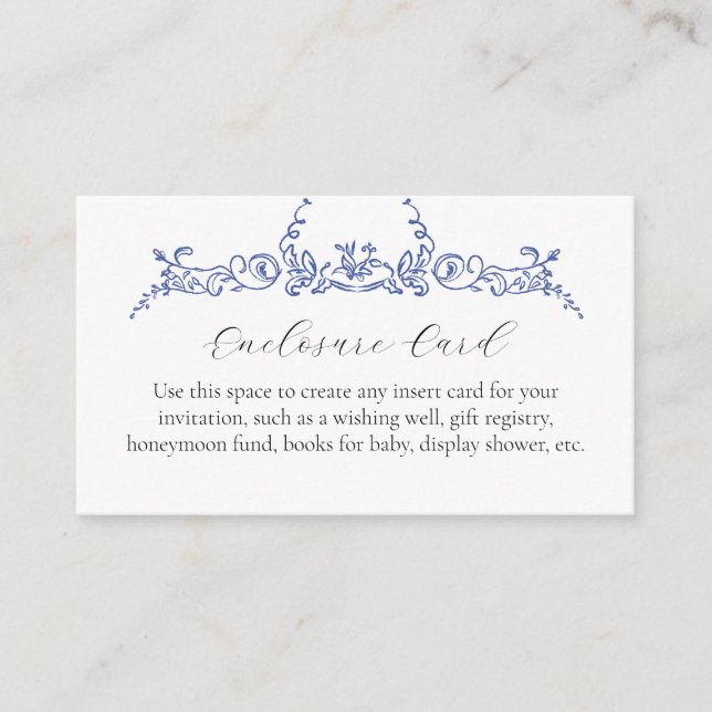 Carte personnalisée florale Something Blue (Devant)