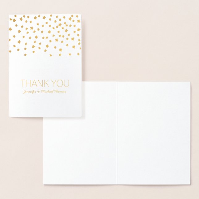 Carte personnalisée Gold Stars Merci (Affichage)