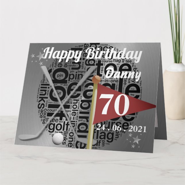 Carte personnalisée Golf 70e anniversaire (Devant)