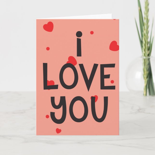 Carte personnalisée 'Je t'aime' (Devant)