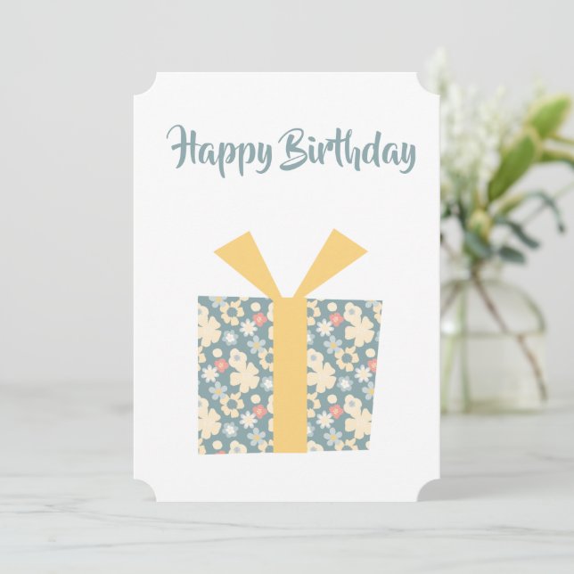 Carte personnalisée Joyeux anniversaire (Debout devant)